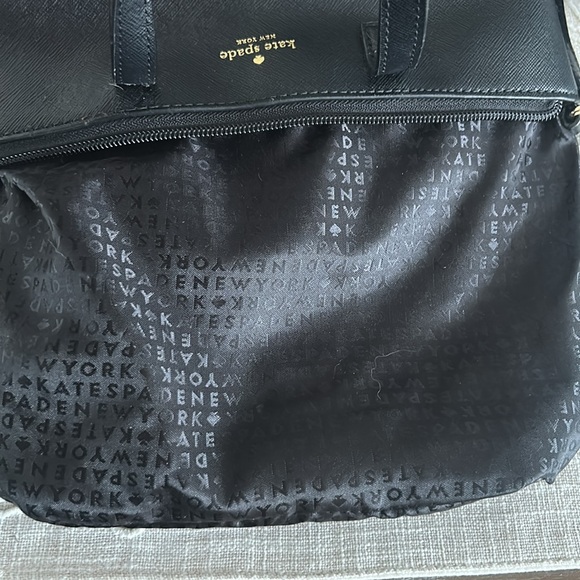 Kate Spade NY Black Greta Court Glitter & Staffiano Satchel Bag - Picture 14 of 16